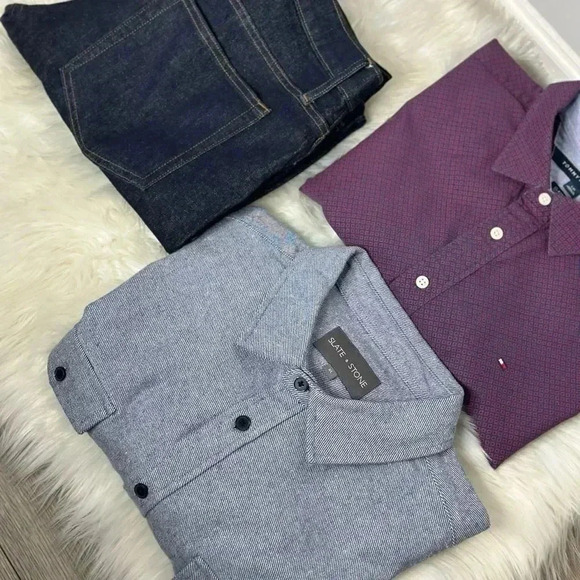 Slate & Stone Mens Blue Shirt Jacket - Picture 2 of 7